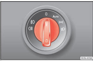 Accanto al volante: raffigurazione di alcune varianti dell'interruttore delle luci