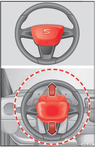 Posizione e zona di scoppio dell'airbag frontale del conducente