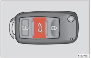 Sulla chiave del veicolo: pulsante per sbloccare e aprire il portellone