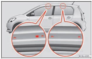 Punti di fissaggio delle barre portacarico e del portapacchi sul tetto sui veicoli a quattro porte.