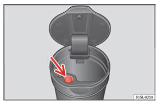 Fig. 162 Posacenere estratto e aperto con accendisigari.