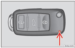 Fig. 98 Spia di controllo nella chiave del veicolo